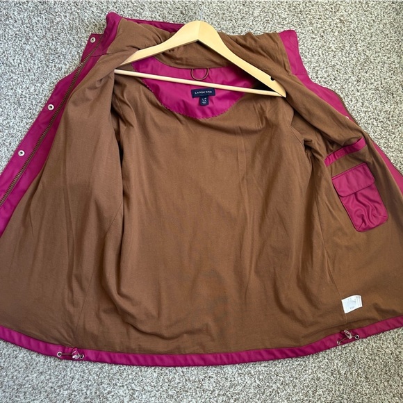 Lands’ End Pink Water Resistant Rain Jacket Spring Hiking Large Outdoor - Picture 5 of 6